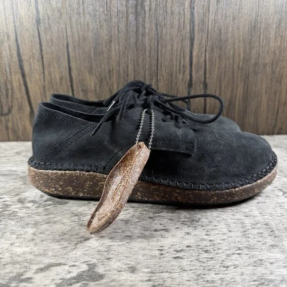 Birkenstock Gary Black Suede Leather Lace-Up Derby Shoes Women's Size 36 US 5 - Picture 3 of 9